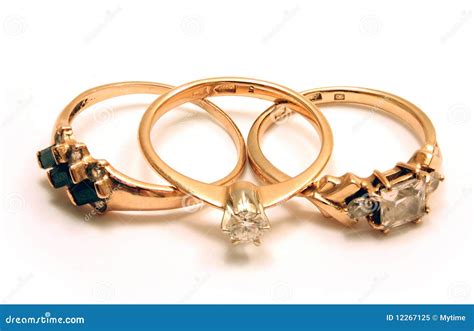 Three gold rings stock image. Image of jewellery, jewelry - 12267125