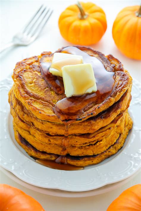 Fluffy Pumpkin Pancakes - Baker by Nature