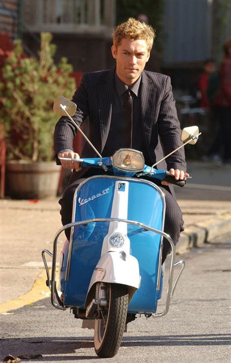 Jude Law on the set of ALFIE riding vespa motor scooter - iVespa