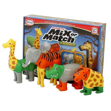 Magnetic Mix or Match Animals Construction Toy for Children Ages 2 ...