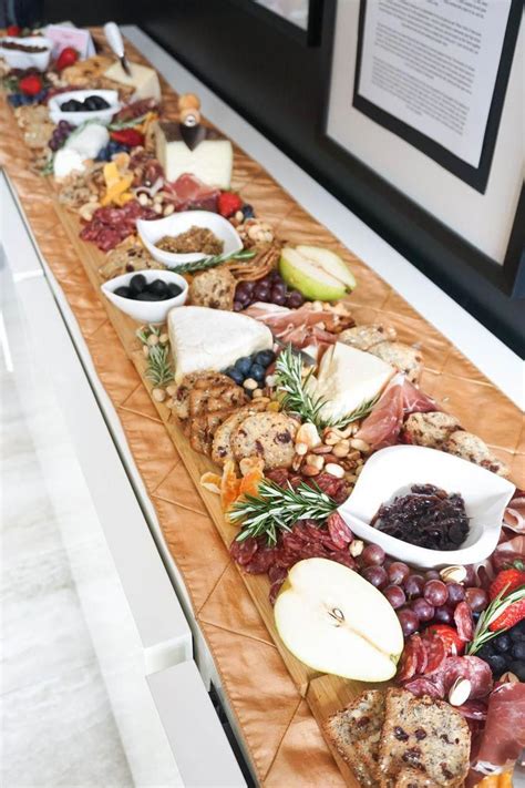 Long charcuterie board for a party #goals #charcuterie #charcuterieboard #cocktailpartyfoodideas ...