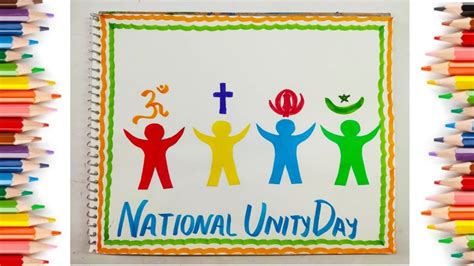 National Unity Day Drawing | Rashtriya Ekta Diwas Drawing | Unity in diversity drawing ...