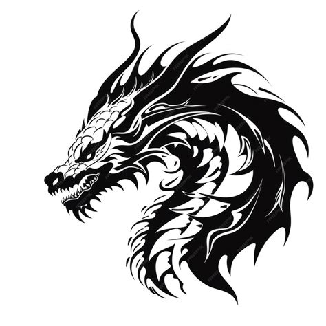 Premium AI Image | A silhouette dragon head with a dragon's head on it