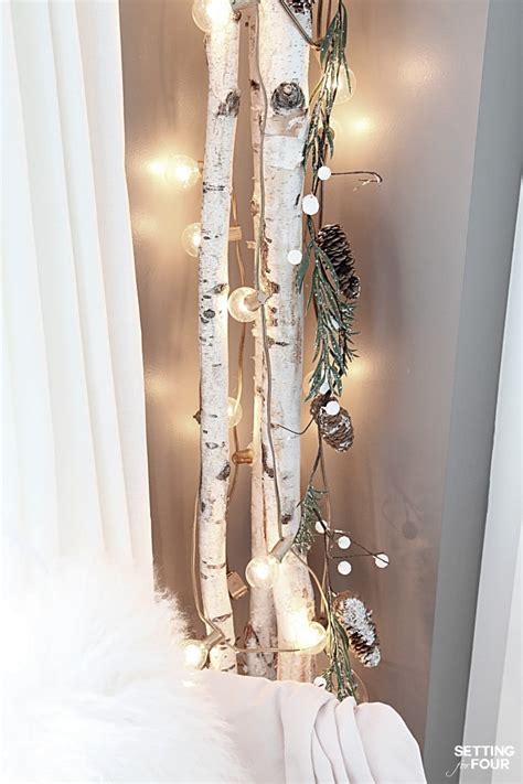 10 Minute Winter DIY Decorating Birch Branches Idea - Setting For Four Interiors