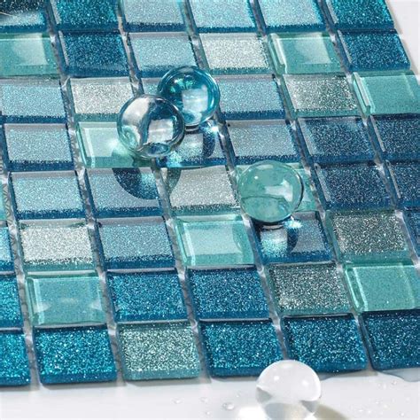 Blue Backsplash Glass Tile : Blue Glass Tile Bathroom Floor Clear ...