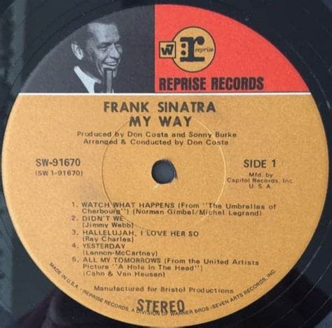 Frank Sinatra ‎– My Way - Vinyl Pussycat Records