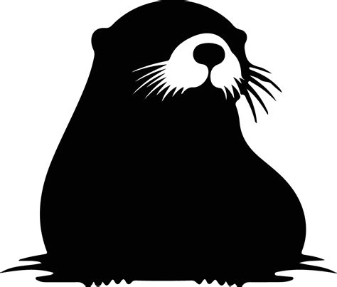 sea otter black silhouette 38102405 Vector Art at Vecteezy