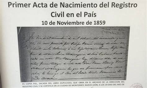 Nuevo León expidió la primer acta de nacimiento de México - Orgullo Nuevo León