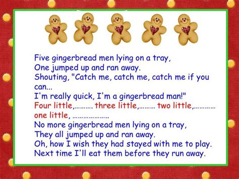 Classroom Freebies: Five Little Gingerbread Men song | Gingerbread man ...