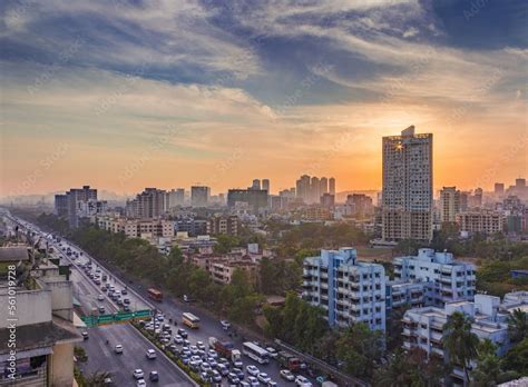 Evening skyline of Mulund (East), Mumbai Stock Photo | Adobe Stock