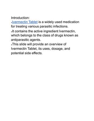 Ivermectin Tablet - An Effective Treatment Option.ppt