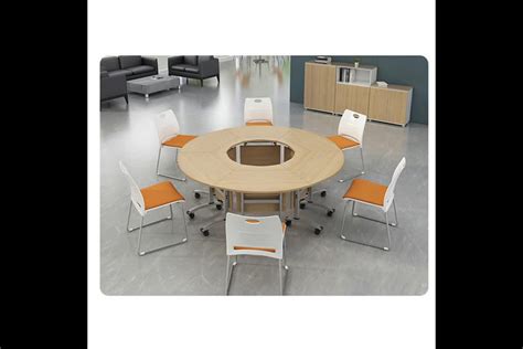 New Movable 6 Person Design Small Round Folding Conference Table - Buy ...