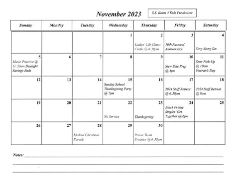 Calendar of Events - New Covenant Church