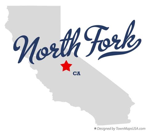 Map of North Fork, CA, California