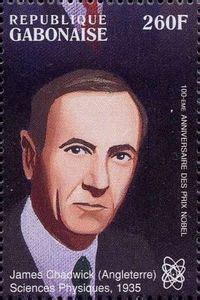 Stamp: James Chadwick, physics,1935. (Gabon(Nobel Prize Recipients) Mi ...