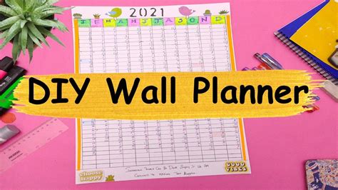 2021 Planner | Plan your year | DIY Yearly Wall Planner - YouTube