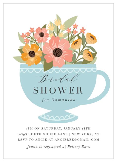 Tea Party Bridal Shower Invitations by Basic Invite