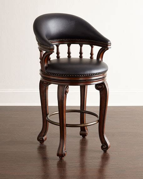 Alexander Swivel Leather Counter Stool & Barstool