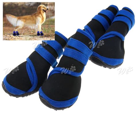 Two Pairs Protective Rain Boots Waterproof Pet Dog Shoes Black L | eBay