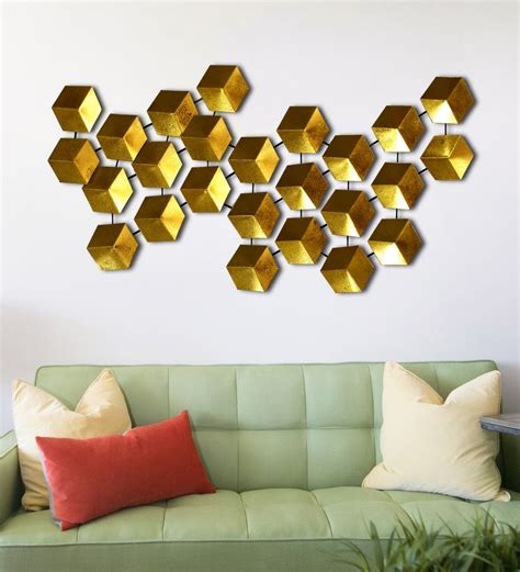 Buy Wrought Iron Abstract Wall Art In Gold By Craftter Online - Abstract Metal Art - Metal Wall ...