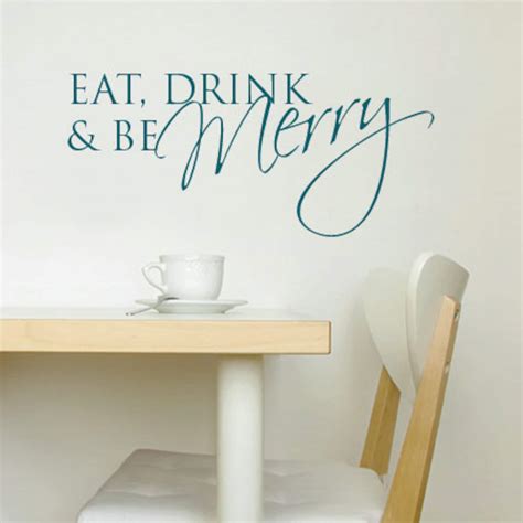 Eat Drink and Be Merry Wall Sticker Quote Mural Decal - Etsy