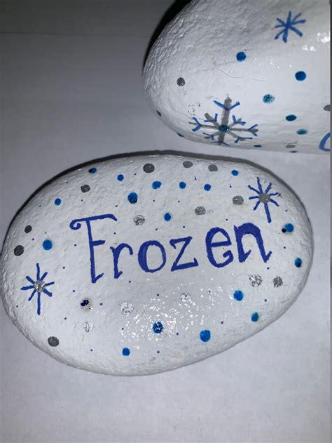 Painted Rocks...frozen Winter Theme Rocks..grandchild - Etsy