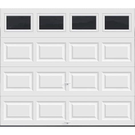 Clopay Classic Collection Insulated White Garage Door with Plain Window ...