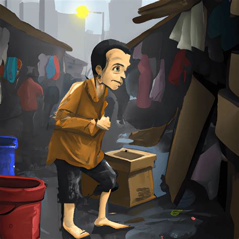 Animated Beggar Character Walking Portrait Illustration · Creative Fabrica