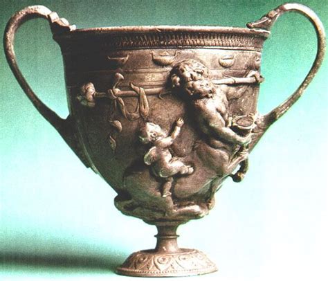 Silver two-handled cup recovered from the ash, Pompeii. | Ancient ...