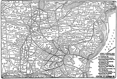 Central Of Georgia Railroad Map - Cities And Towns Map