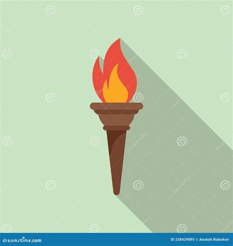 Ancient Greek Torch Icon Flat Vector. Greece Runner Stock Vector ...