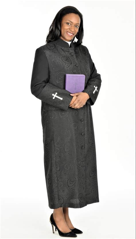 Gershon Clergy Robe for Ladies in Black | Full Length Clerical Robe