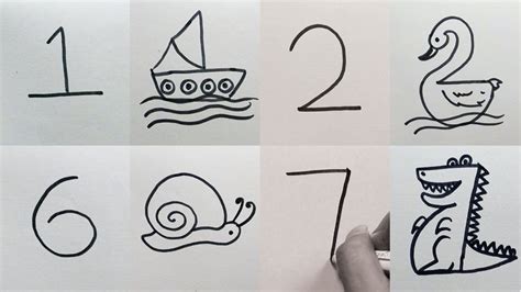 How to Draw Anything from Numbers | Easy 9 Drawing from Numbers for Kids... | Disegni facili ...