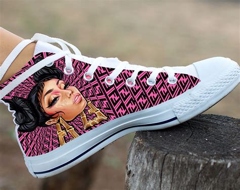 Nicki Minaj Custom Hi Top Rapper Painted Shoes Bang Bang | Etsy