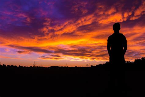 wallpaper silhouette, sunset, sky, night HD : Widescreen : High ...