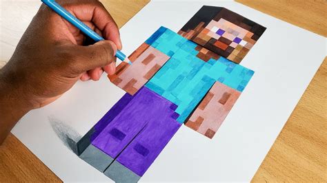 Drawing STEVE From Minecraft - YouTube