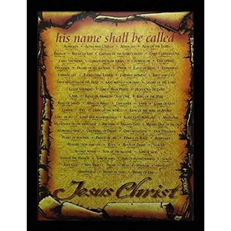 Amazon.com: Names of Christ - And He Shall Be Called... 27x38 Framed ...