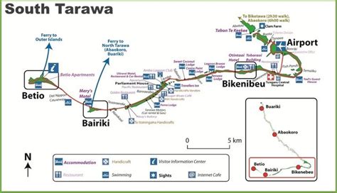 South Tarawa map | Tarawa, Map, Kiribati map