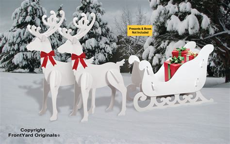 All-Weather Large Reindeer + White Sleigh Combo – Front Yard Originals