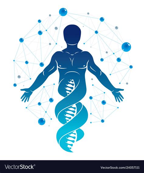 Graphic of human made as dna strands continuation Vector Image