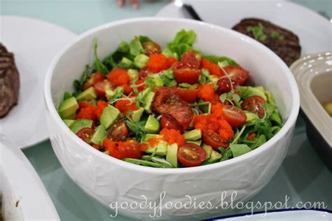 GoodyFoodies: Recipe: Avocado Salad with Tobiko and Honey-Balsamic Vinaigrette