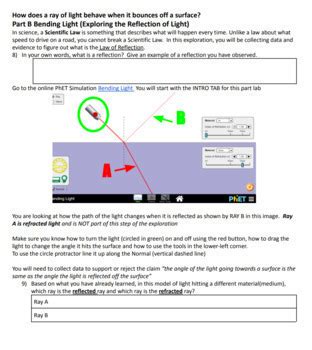 PhET Bending Light Virtual Lab NGSS Standards MS-PS-4-2 GOOGLE | TPT