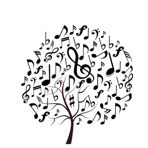 Music notes tree stock illustration. Illustration of western - 115326312