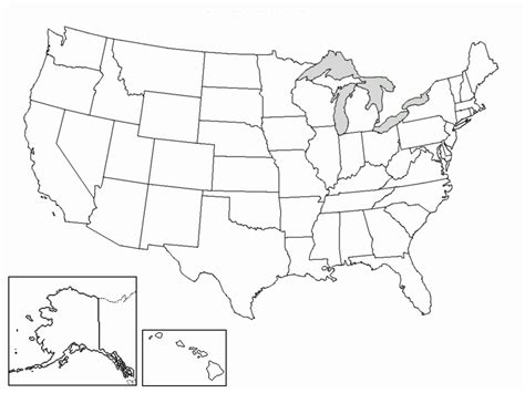Unerring Empty Us State Map How To Draw The Usa Map North America Map ...