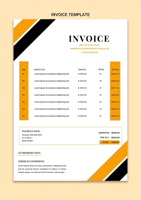 Premium PSD | Excel Simple Services Invoice Template