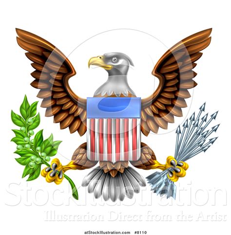 Vector Illustration of the Great Seal of the United States Bald Eagle ...