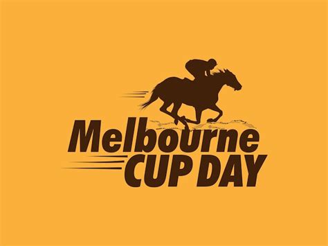 Premium Vector | Melbourne cup day typography logo, most famous horse race in the world