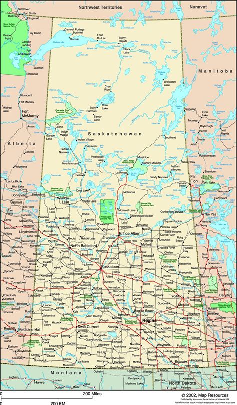 Saskatchewan, Canada Political Wall Map | Maps.com.com