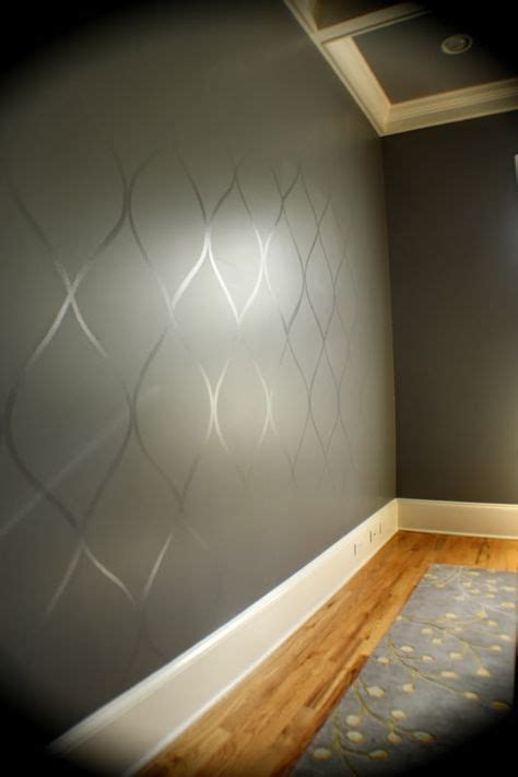 Use a high gloss paint over top of a flat paint to create a subtle design. This would be great ...