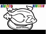 Cooked Chicken Coloring Page sketch template